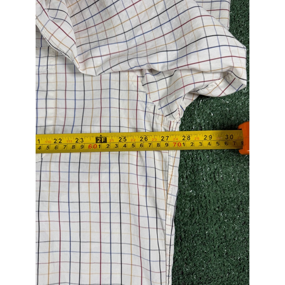 Gitman Bros Button Down Mens 2XL White Tattersall Check Long Sleeve Shirt - Picture 5 of 8